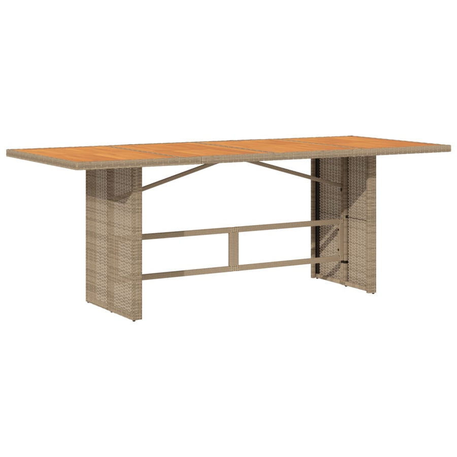 7-Delige Tuinset Met Kussens Poly Rattan 6 beige en crèmekleurig Hout