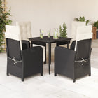 Tuinset 5-delig poly rattan zwart