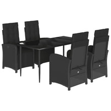 5-Delige Tuinset Met Kussens Poly Rattan Zwart