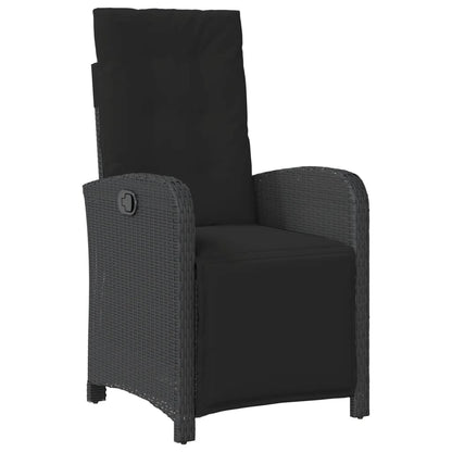 3-Delige Bistroset Met Kussens Poly Rattan Zwart