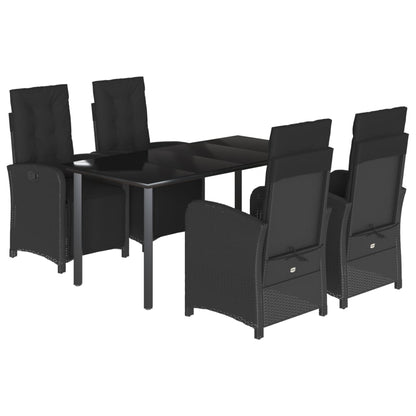 5-Delige Tuinset Met Kussens Poly Rattan Zwart