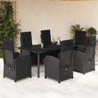 Tuinset 7-delig poly rattan zwart