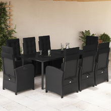 9-Delige Tuinset Poly Rattan Zwart 8 200 cm tafellengte