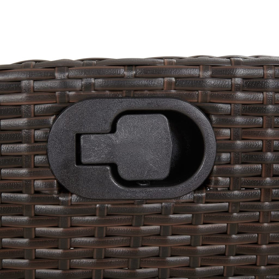 5-delige Tuinset met kussens poly rattan bruin 5 80 cm tafellengte
