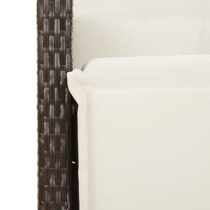 5-delige Tuinset met kussens poly rattan bruin 5 140 cm tafellengte Puntige poot