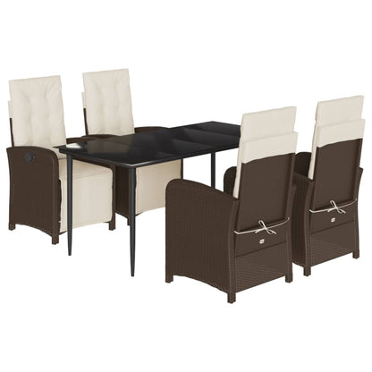 5-Delige Tuinset Met Kussens Poly Rattan Bruin