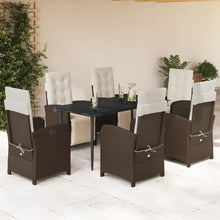 7-Delige Tuinset Met Kussens Poly Rattan Bruin