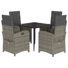 5-Delige Tuinset Met Kussens Poly Rattan Grijs
