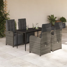 5-Delige Tuinset Met Kussens Poly Rattan Grijs
