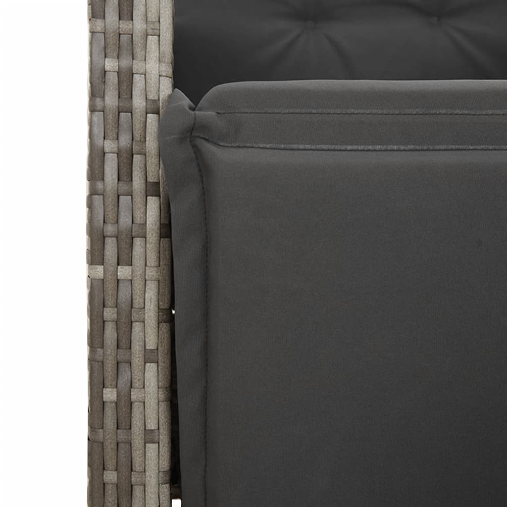 3-Delige Bistroset Met Kussens Poly Rattan Grijs