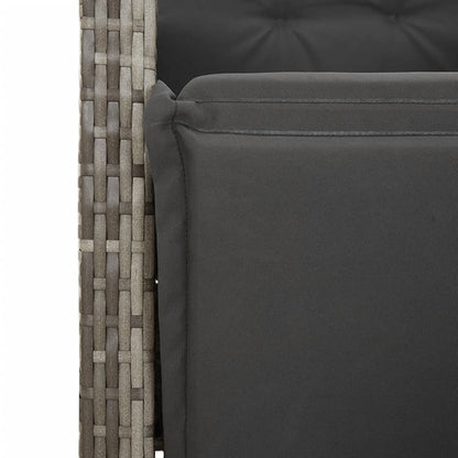 3-Delige Bistroset Met Kussens Poly Rattan Grijs