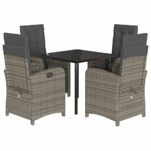5-Delige Tuinset Met Kussens Poly Rattan Grijs