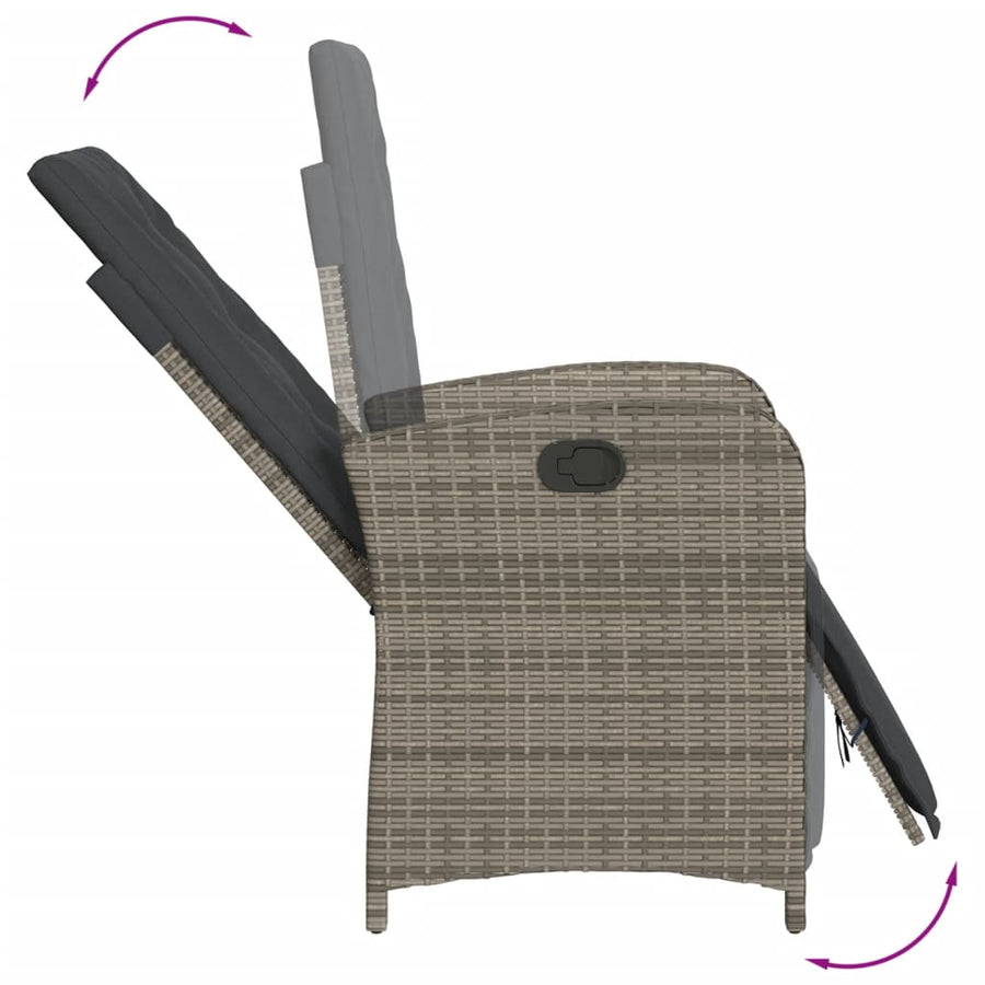 5-Delige Tuinset Met Kussens Poly Rattan Grijs