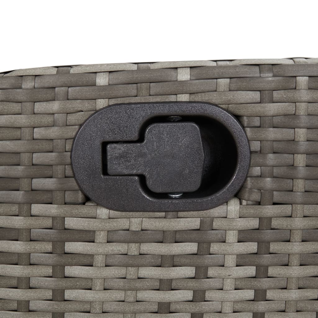 9-Delige Tuinset Met Kussens Poly Rattan Grijs 8 200 cm tafellengte