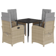 5-Delige Tuinset Met Kussens Poly Rattan Beige