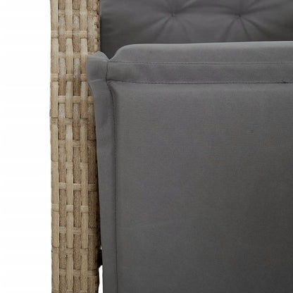 7-Delige Tuinset Met Kussens Poly Rattan Beige 6 200 cm tafellengte