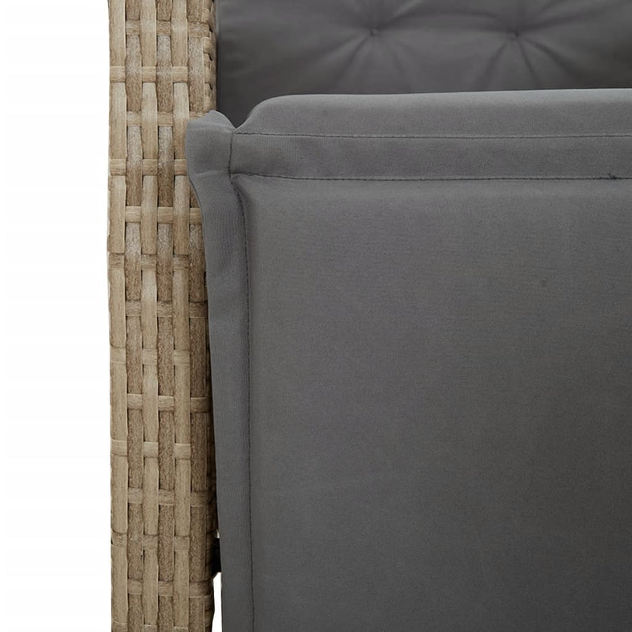 7-Delige Tuinset Met Kussens Poly Rattan Beige 6 200 cm tafellengte