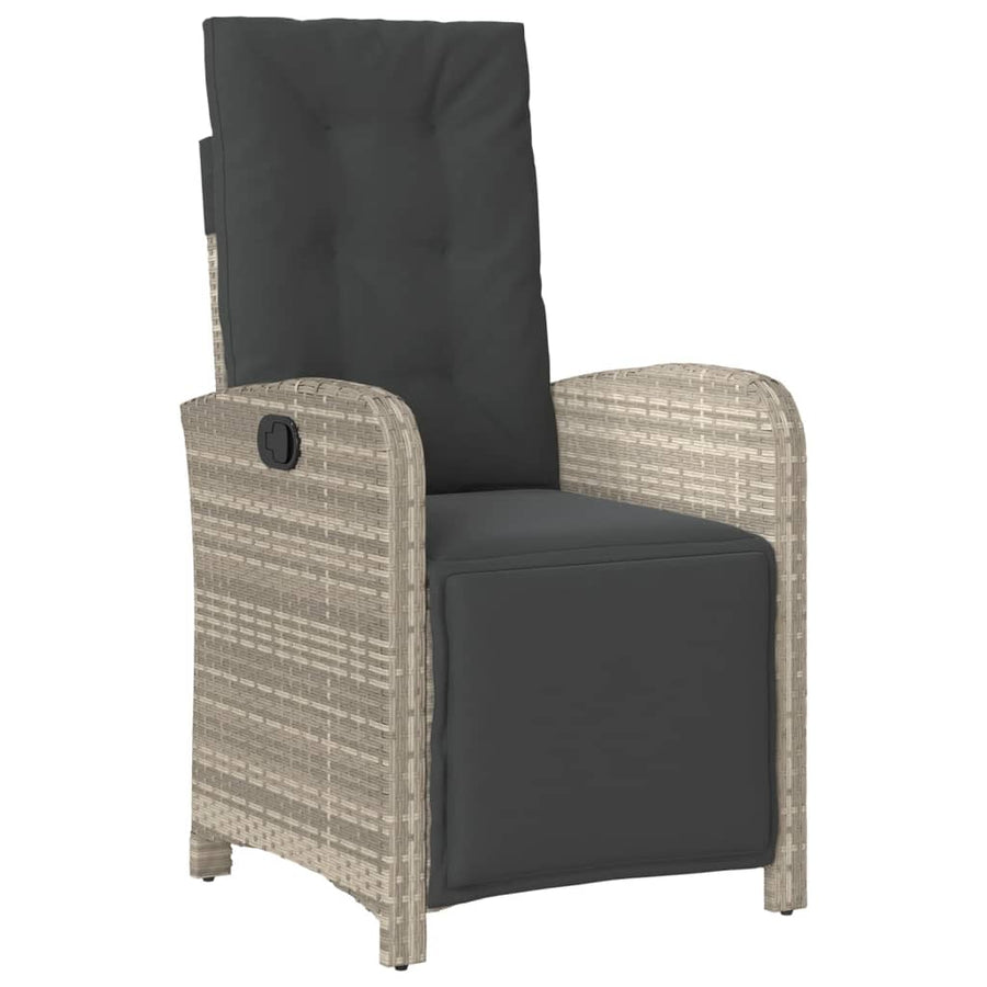 3-Delige Bistroset Met Kussens Poly Rattan Lichtgrijs