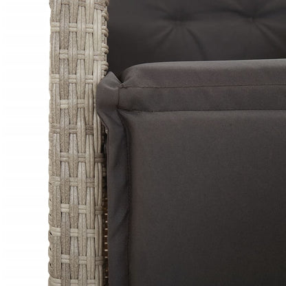 3-Delige Bistroset Met Kussens Poly Rattan Lichtgrijs