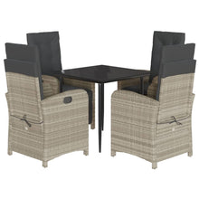 5-Delige Tuinset Met Kussens Poly Rattan Lichtgrijs