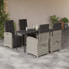 5-Delige Tuinset Met Kussens Poly Rattan Lichtgrijs