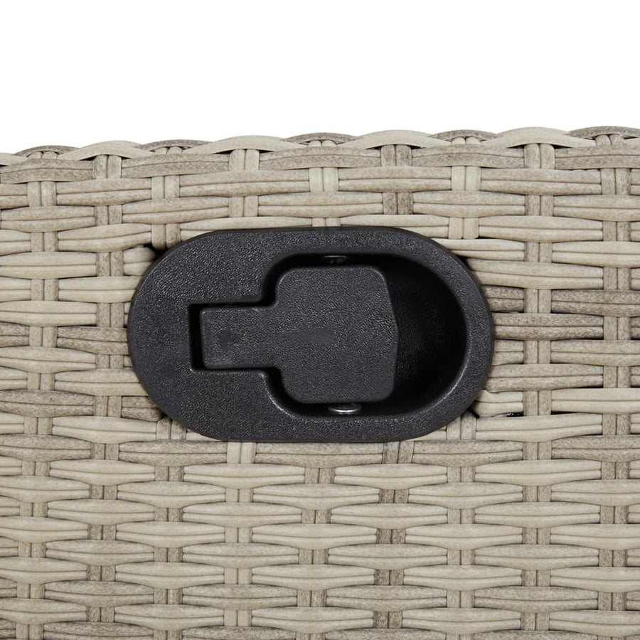 7-Delige Tuinset Met Kussens Poly Rattan Grijs 6 200 cm tafellengte