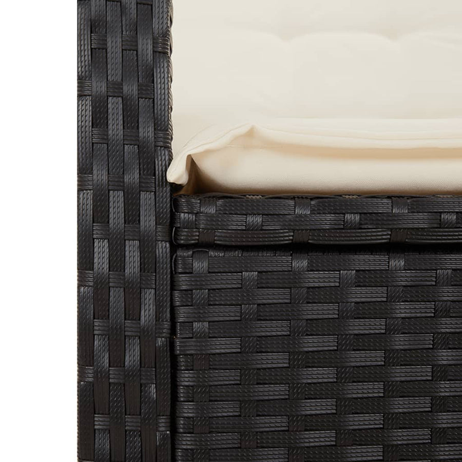 5-Delige Tuinset Met Kussens Poly Rattan Zwart 4 90 cm tafellengte