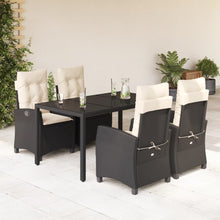 5-Delige Tuinset Met Kussens Poly Rattan Zwart