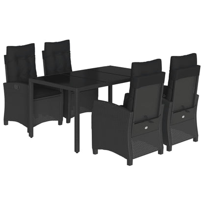 5-Delige Tuinset Met Kussens Poly Rattan Zwart