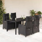 Tuinset poly rattan 5-delig zwart