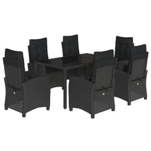 7-Delige Tuinset Met Kussens Poly Rattan Zwart