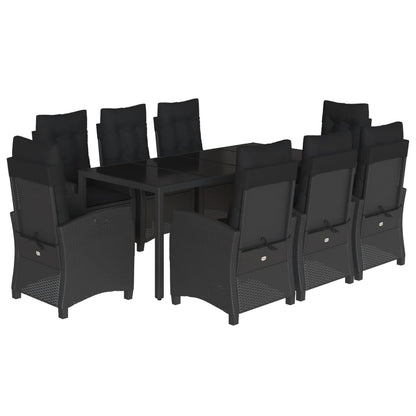 9-Delige Tuinset Poly Rattan Zwart
