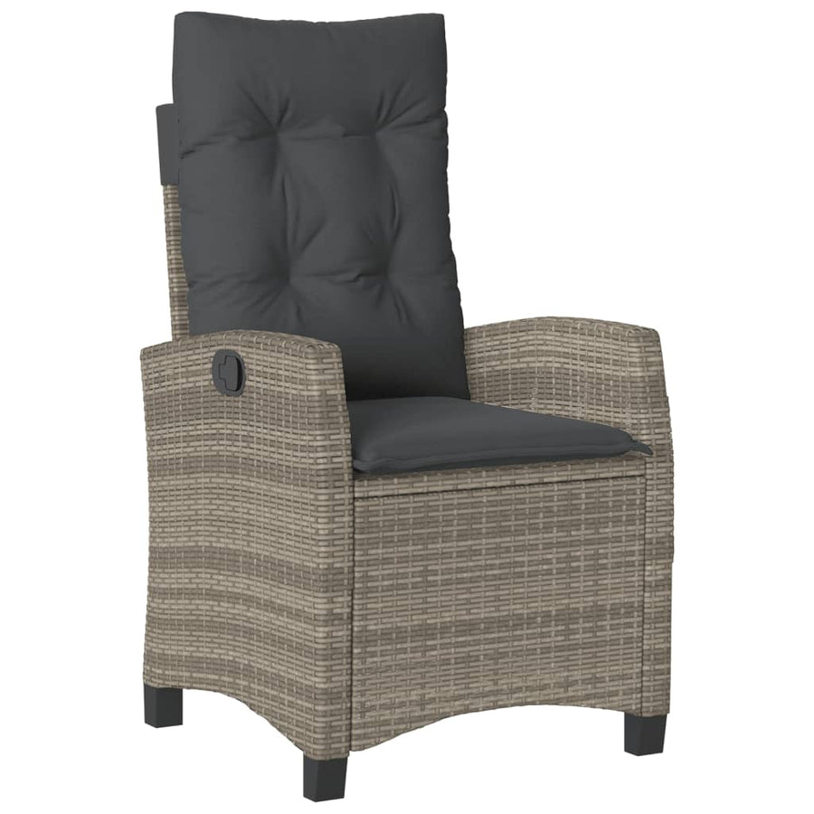 7-Delige Tuinset Met Kussens Poly Rattan Grijs