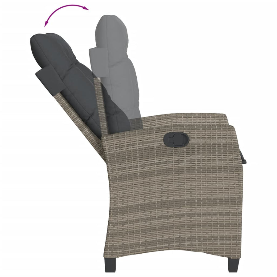 9-Delige Tuinset Met Kussens Poly Rattan Grijs
