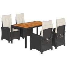 5-Delige Tuinset Met Kussens Poly Rattan Zwart