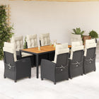 9-piece Garden furniture set poly rattan black