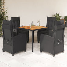 5-Delige Tuinset Met Kussens Poly Rattan Zwart
