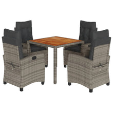 5-Delige Tuinset Met Kussens Poly Rattan Grijs 4