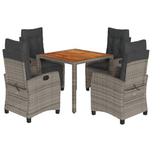 5-Delige Tuinset Met Kussens Poly Rattan Grijs 4
