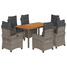 7-Delige Tuinset Met Kussens Poly Rattan Grijs