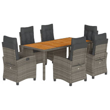7-Delige Tuinset Met Kussens Poly Rattan Grijs