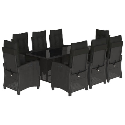 Tuinset poly rattan 9 Zwart Zonder voetensteun