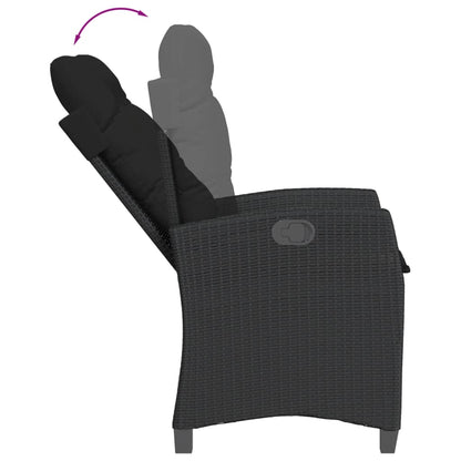 Tuinset poly rattan 9 Zwart Zonder voetensteun