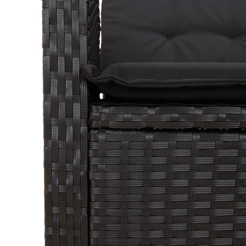Tuinset poly rattan 9 Zwart Zonder voetensteun