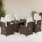 Tuinset 7-delig poly rattan bruin