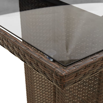 -Delige Tuinset Met Kussens Poly Rattan Bruin en crème Zonder voetensteun 9