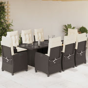 Tuinset 9-delig poly rattan bruin