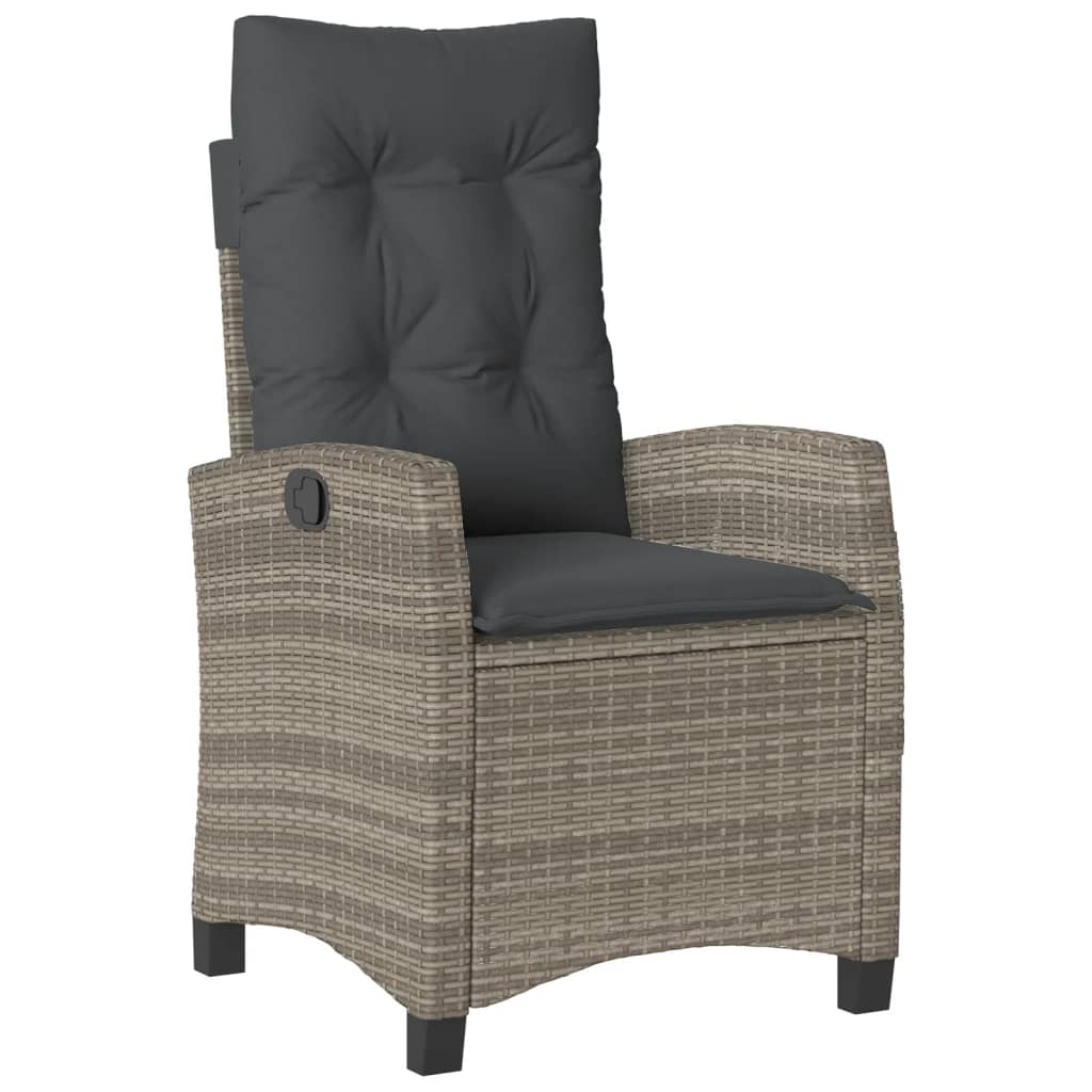 Tuinset met kussens poly rattan 9 Grijs Zonder voetensteun