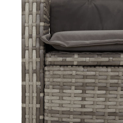 Tuinset met kussens poly rattan 9 Grijs Zonder voetensteun