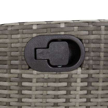 -Delige Tuinset Met Kussens Poly Rattan Grijs Met voetensteun 9